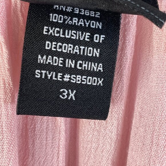 Liv Los Angeles Womens Plus 3X Pink Off Shoulder Embroidered Floral Top Blouse - Picture 4 of 11